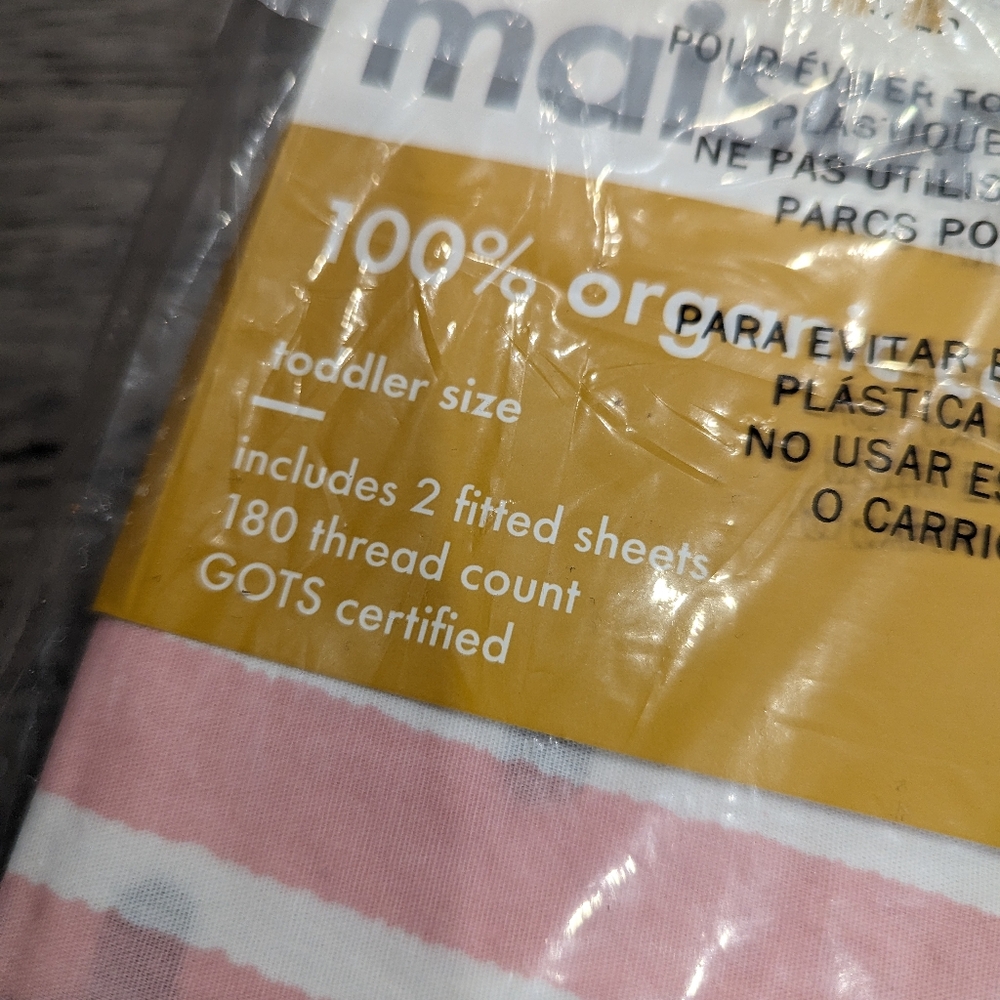 Organic toddler sheet set NEW